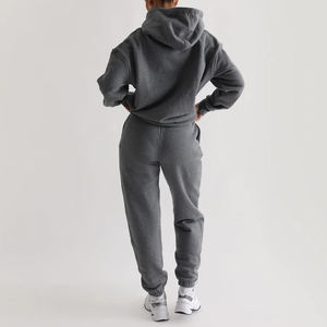 Ensemble deux pièces sweat à capuche et pantalon personnalisé de haute qualité vierge épais survêtements lourds survêtements en coton éponge survêtements survêtements - Product Image 4