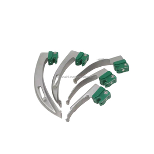 Laringoscopio de fibra óptica de acero inoxidable, juego de 5 hojas con mango LED para uso médico quirúrgico ENT en hospitales y clínicas - Product Image 5