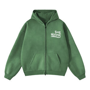 Sweat à capuche marron de haute qualité pour hommes Acid Wash Ruff Style 100% coton Zipper up Winter Street Wear avec logo personnalisé - Product Image 4