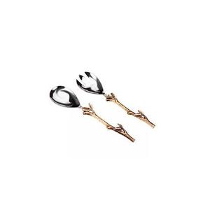 Tenedor de latón de la mejor calidad, cuchara para ensalada, mango largo, helado, inoxidable, 2 piezas, cucharas de latón, uso hecho a mano - Product Image 4