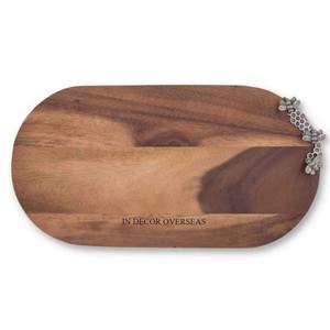 Forma ovalada Acacia madera moderno creativo arte diseñador blanco y negro esmalte acabado Hogar y Hotel utensilios de cocina bloques de cortar - Product Image 2