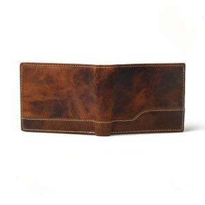 Cartera Bifold de Cuero Genuino Premium para Hombre, Color Marrón, Protección RFID, Duradera, Corta, para Uso Diario - Product Image 5