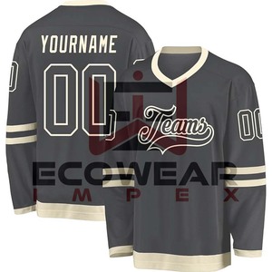 Ropa de calle personalizada de malla de gran tamaño, camiseta cuadrada de manga larga, camisetas de fútbol de hockey sobre hielo, camiseta para hombre con logotipo personalizado - Product Image 3