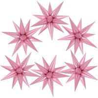 72 Ballons Étoiles Roses en Aluminium, Guirlandes d'Arche à Effet Éclatant à 12 Pointes, avec Pailles, pour Fêtes d'Anniversaire et Décorations de Fond