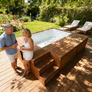 Piscine hors sol familiale de luxe en plastique et fibre de verre pour adultes, taille complète, couleur personnalisée - Product Image 4