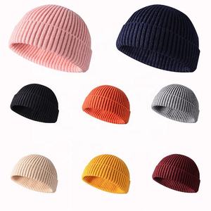 Custom Knit Cuffed Wool <b>Slouchy</b> <b>Beanie</b>,Streetwear Private Woven Label Logo <b>Beanies</b>,Fisherman Skull Hats Winter Cap - Product Image 5
