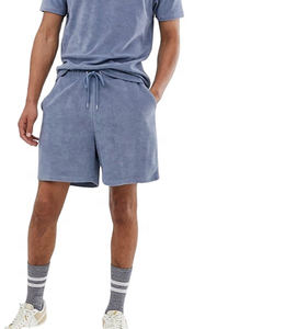 Conjunto de Camiseta y Pantalones Cortos Personalizados de Estilo Urbano, Conjunto de Camiseta y Pantalones Cortos Lavados para Hombre - Product Image 3