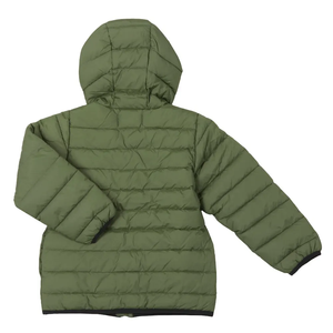 Veste matelassée en toile olive personnalisée pour hommes avec col montant Veste d'hiver rembourrée - Product Image 2