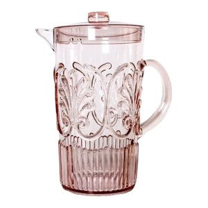 Clear <b>glass</b> water <b>jug</b> for serving beverages at parties with ergonomic handle and elegant design for modern kitchen decor - Product Image 4