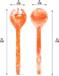 Utensilios de Cocina de Resina Naranja de Moda, Cuchara y Tenedor con Mango Ondulado, Vajilla para Mezclar Alimentos, Herramientas para Servir en Catering - Product Image 6