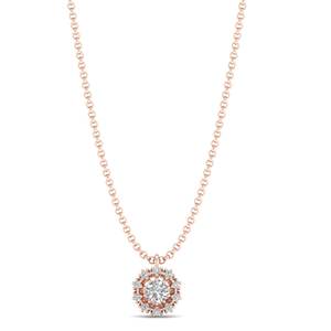 REYES Vente directe d'usine Colliers pendentifs en or massif 14 carats avec moissanite ronde de 0,73 carat pour femmes Bijoux personnalisés OEM ODM - Product Image 6