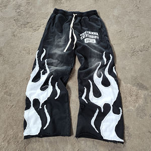 Survêtements de jogging en éponge française à fermeture éclair délavés à l'acide pour hommes, pantalon de survêtement empilé de 2 pièces, sweat à capuche avec logo, survêtement d'hiver - Product Image 2