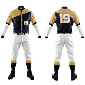 Uniformes de baseball en polyester respirant de haute qualité à prix abordable, faible MOQ, avec logo personnalisé, service OEM pour vêtements de sport pour hommes adultes - Product Image 2