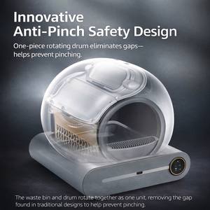 Meilleure qualité, vente chaude, litière pour chat en bois et alliage métallique, grande capacité 65L, accessoire de boîte à litière, installation facile, contrôle par application - Product Image 4