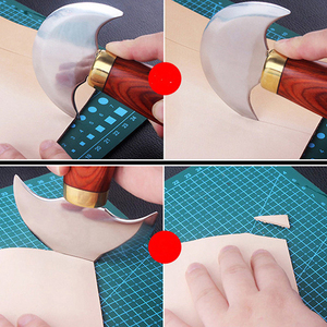 Couteau à cuir réutilisable avec poignée en bois pour usage vétérinaire sur les grands animaux, logo personnalisé, couteau rond en cuir - Product Image 4