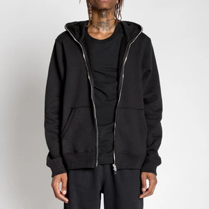 Sudadera con capucha y cremallera completa, forro polar, 100% algodón, estilo versátil, casual y deportivo para invierno - Product Image 3
