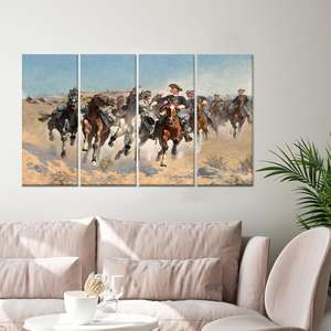 Tableau sur toile Chevaux au galop : Impression animale élégante pour décoration moderne, toile enveloppée 4P - Product Image 1