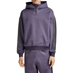 Men's Solid 1/4 Zip Hoodie with Long Sleeves Street Wear Fashionable Print on Fleece Winter Eco-Friendly OEM Service - Product Image 1