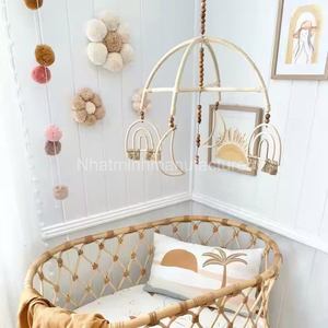 Hand Woven Natural Rattan Hanging <b>Mobile</b> for Young Baby Bassinet Christmas Diy Babies Crib <b>Cot</b> Nursery <b>Mobiles</b> - Product Image 6