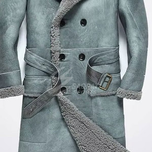 Vêtements pour hommes les plus vendus manteau long en cuir de mouton Design unique manteau long en cuir de mouton léger et respirant pour hommes - Product Image 5