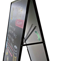 Stand Desain A-frame yang Dapat Disesuaikan, Papan Tulis Logam Dua Sisi, Papan Poster Lipat, Stand Display Papan Iklan untuk Trotoar