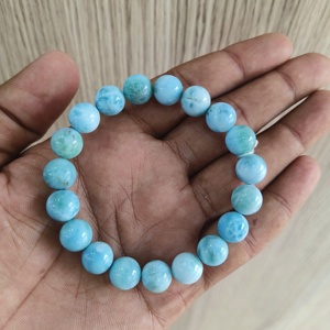สร้อยข้อมือลูกปัดลาริมาร์ธรรมชาติแบบยืดได้ชาร์จไฟได้ - Product Image 2