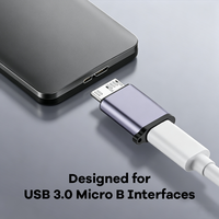 Konverter Adaptor Data Plug and Play USB Tipe-C ke Micro B Berkecepatan Tinggi 10Gbps dari Paduan Aluminium Universal