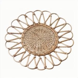 Respetuoso con el medio ambiente, respetuoso con el medio ambiente, no tóxico, redondo, ratán, soporte para olla caliente, mantel de mimbre, decoración rústica auténtica para su hogar - Product Image 6