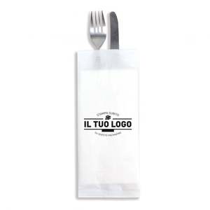 White cutlery <b>bags</b> - Personalized - 1 color - Product Image 2