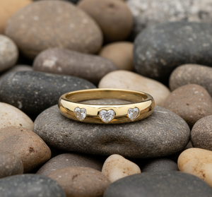 แหวนชุบทอง925เงินสเตอร์ลิงรูปหัวใจสีขาว CZ - Product Image 4