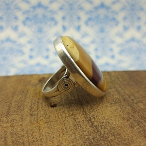 925 Plata de ley sólida Natural Bumble Bee Japser Anillo de piedras preciosas ahora a precio de fábrica Joyería de piedra para la venta - Product Image 4