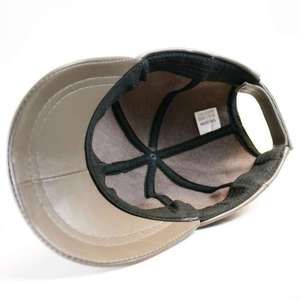 Servicio OEM Gorras de Cuero Genuino para Deportes al Aire Libre, Impermeables, Transpirables, Cálidas para Invierno, Color Sólido, Correa Ajustable, 6 Paneles, Unisex, 3D - Product Image 3