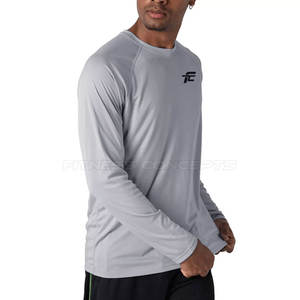 High Quality Wholesale Price <b>Men's</b> <b>Long</b> <b>Sleeve</b> <b>Shirt</b> Solid Color Casual O-Neck Workout Gym Wear <b>T</b> <b>Shirt</b> for <b>Men</b> - Product Image 3
