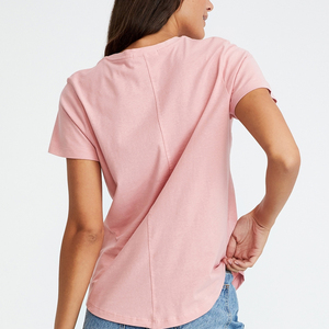 เสื้อยืดแขนสั้นผ้าฝ้าย100% สำหรับผู้หญิง,เสื้อยืดทรงหลวมไม่มีลายกำหนดได้เองปี100% - Product Image 6