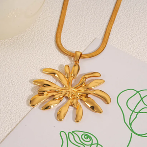 Collar de Acero Inoxidable 304 Chapado en Oro Irregular con Diseño de Fuegos Artificiales, Chapado en Oro Real de 18K, No se Destiñe, para Mujer, Joyería de Moda para Uso Diario - Product Image 6