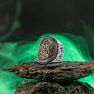 แหวนเงินแท้ประดับพลอยและเพชรซิร์คอน สไตล์คลาสสิก สำหรับผู้ชายและผู้หญิง ของขวัญอิสลาม ได้รับการรับรองจาก CMA - Product Image 5