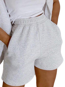 Shorts décontractés taille haute pour femme, couleur unie, respirants, pour l'été, polyvalents, avec taille élastique - Product Image 4