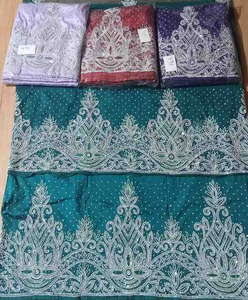 Top Exportation Somali George Dentelle Tissu Glamour Sequin Finition pour Party Wear Robes - Product Image 2