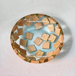 Cuenco de madera decorado con resina de nuevo diseño de alta calidad, un artículo de cocina hermoso y funcional para servir alimentos - Product Image 6