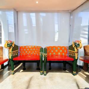 Silla de Madera con Diseño de Elefante Pintado a Mano, Extensible, con Luz, para Comedor, Oficina en Casa, Restaurantes, Económica - Product Image 2