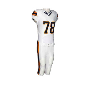 Kit de uniforme de fútbol de servicio OME Kit de uniforme de fútbol Americano Hecho de poliéster con cuello en V de color blanco con nombre y número personalizados - Product Image 1