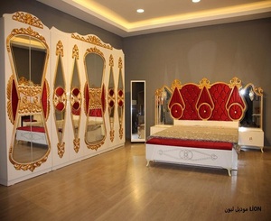 Lara ชุดเฟอร์นิเจอร์สีแดงสำหรับห้องนอน, สินค้าขายดีที่สุดสไตล์ยุโรปทันสมัยทนทานเฟอร์นิเจอร์บ้านหรูหราชุดห้องนอนขนาดคิงไซส์ - Product Image 5