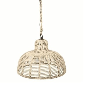 Lámpara Colgante de Mimbre y Ratán Tejida a Mano con LED, Estilo Rústico, para Isla de Cocina y Sala de Estar - Product Image 5
