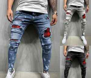 กางเกงยีนส์สั่งทำพิเศษ ผ้าคอตตอนหนานุ่ม ปักลาย กางเกงวินเทจ กางเกงยีนส์สั่งทำพิเศษสำหรับผู้ชาย - Product Image 3