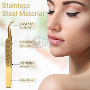 Pinzas para pestañas recubiertas de oro de primera calidad, herramienta de punta de precisión para artistas de extensión de pestañas, pinzas profesionales para pestañas con acabado dorado - Product Image 3