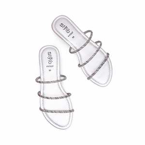 Pantoufle argentée à imprimé animal modèle FN7897 - Product Image 1