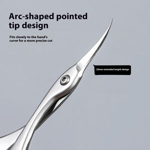 Ciseaux à ongles professionnels légers en acier inoxydable avec bord incurvé et lame tranchante, durables pour les soins des cuticules - Product Image 5