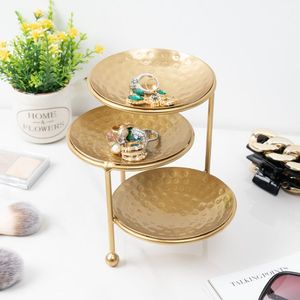 Atractivo Soporte de Joyería de Metal Clásico Tradicional con Acabado Pulido Chapado en Oro, Múltiples Compartimentos de Almacenamiento para Vajilla - Product Image 4