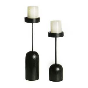 เชิงเทียนสำหรับตกแต่งบ้านงานฝีมือศิลปะเหล็กขนาดเล็กสีดำสร้างสรรค์โลโก้ที่กำหนดเอง - Product Image 3