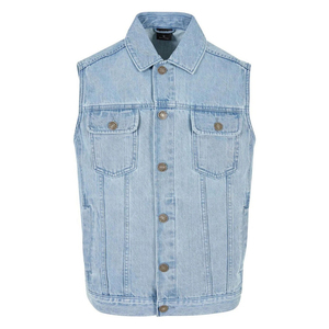 Chaleco vaquero personalizado OEM para hombre, ropa de calle transpirable azul de talla grande para invierno, diseño recién llegado para montar en motocicleta - Product Image 1